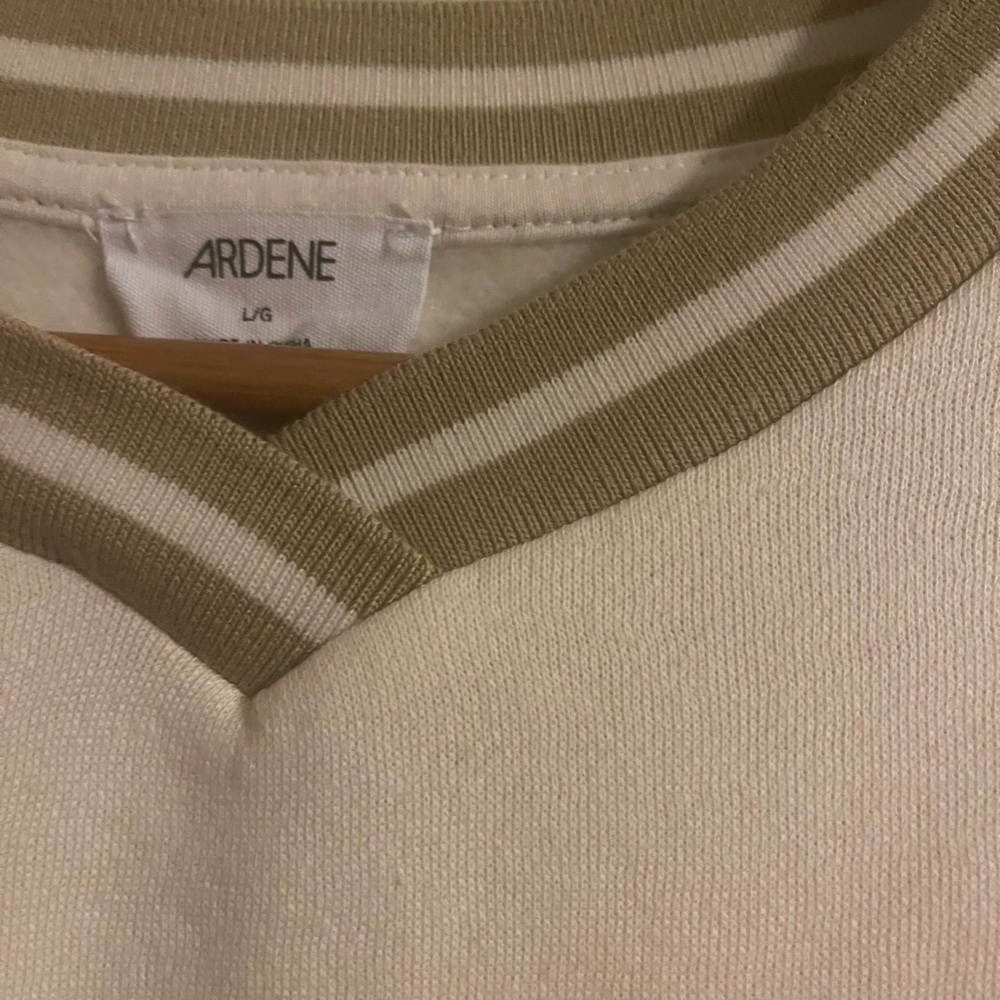 Ardene Cream and Tan Striped Sweatshirt​​​​ - Picture 3 of 5
